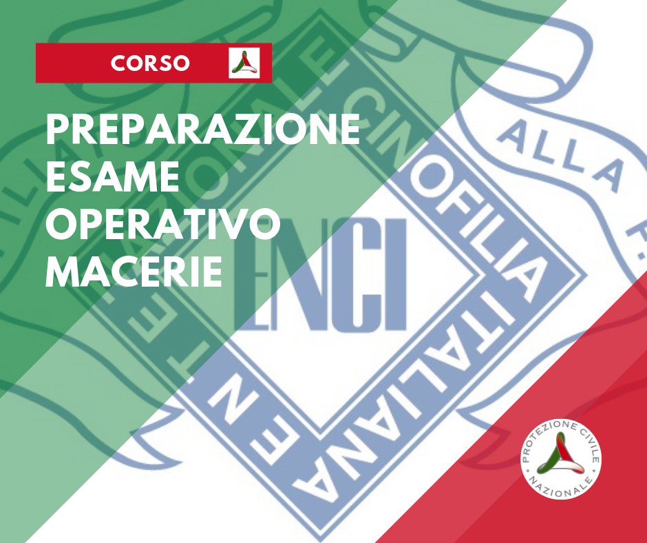 Corso di Preparazione Esame Operativo Nazionale Ricerca Persone su Macerie